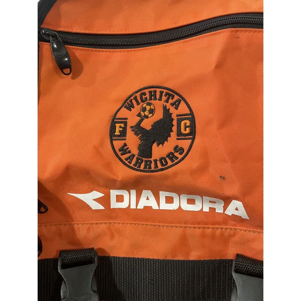 Diadora Wichita Warriors FC Soccer Backpack Orange Black Ball Pocket Zarate 14